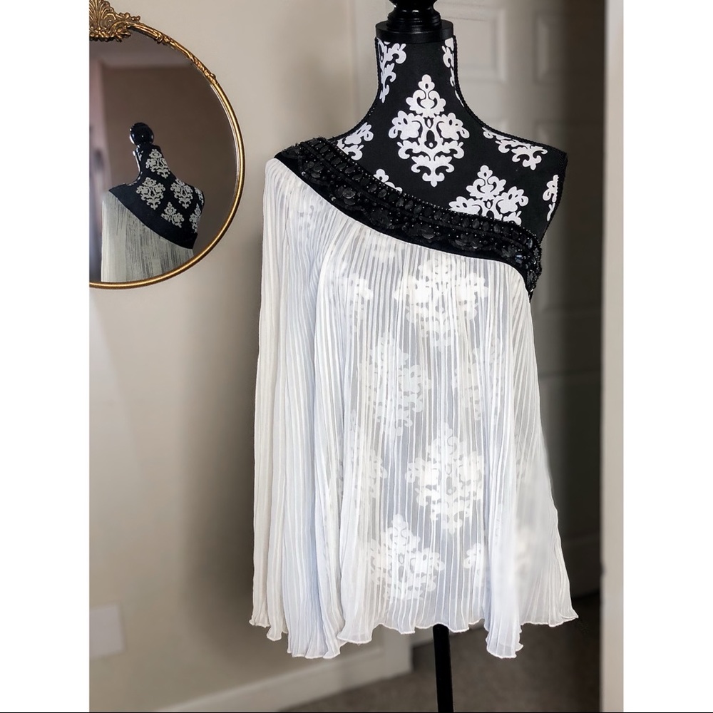 Black & White One Shoulder Blouse